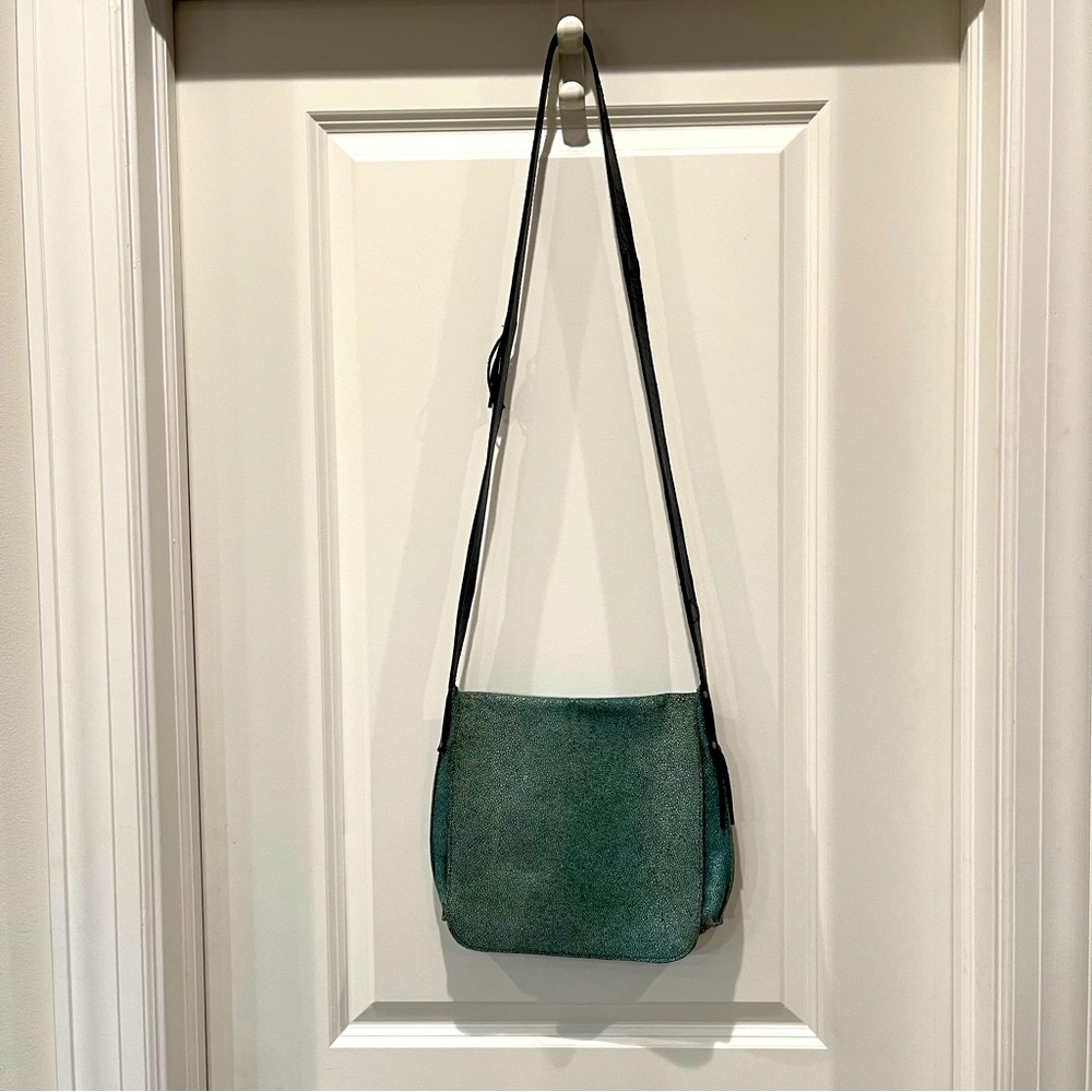 B.May Shagreen Greenish Blue Crossbody bag